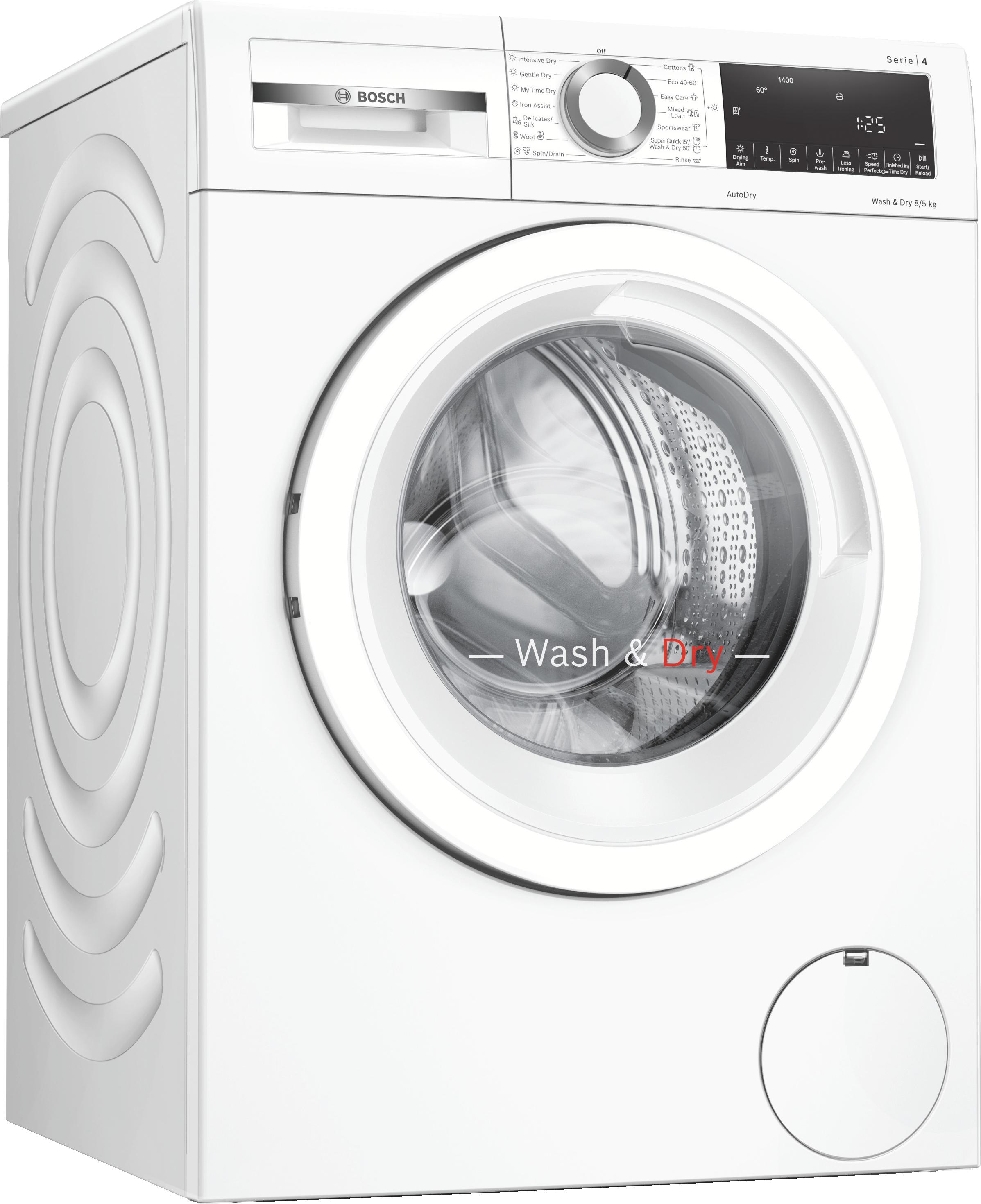 Refurbished Bosch Serie 4 WNA134U8GB Washer Dryer 8KG Wash 5KG Dry 1400 Spin White - Freestanding