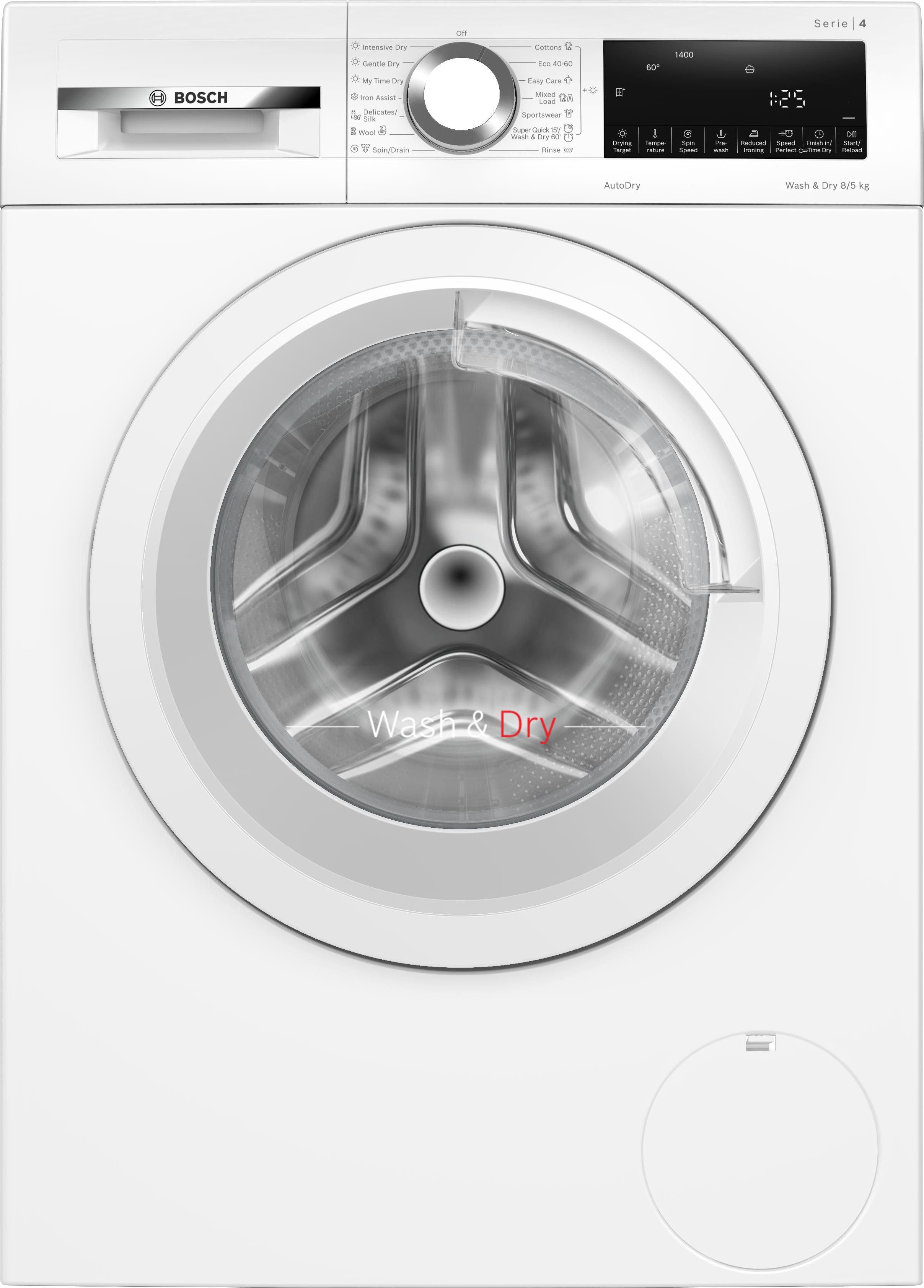 Refurbished Bosch Serie 4 WNA134U8GB Washer Dryer 8KG Wash 5KG Dry 1400 Spin White - Freestanding