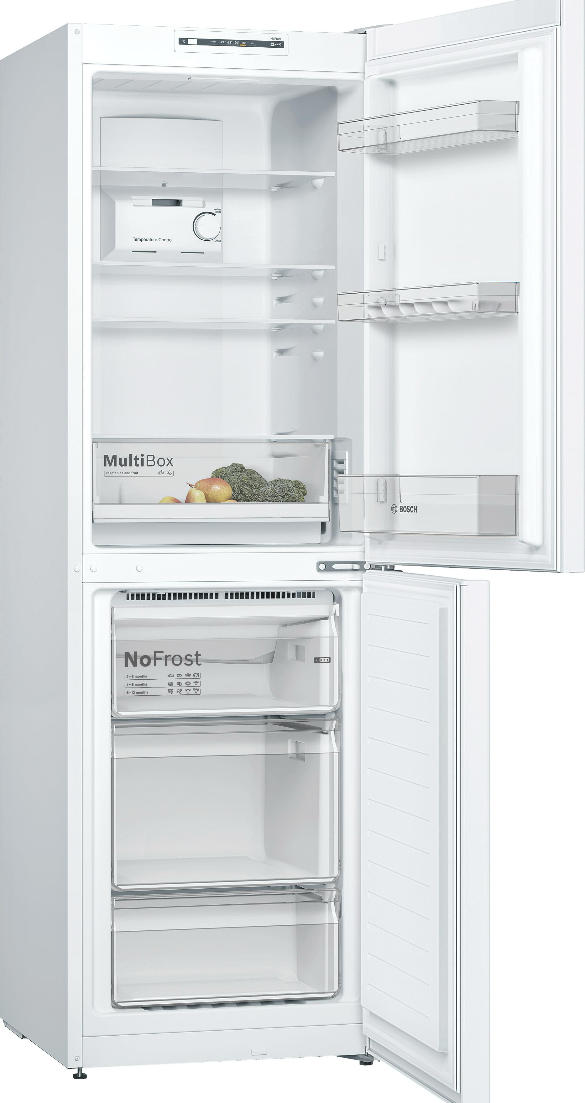 Bosch Serie 2 KGN34NWEAG Fridge Freezer 186CM White - Freestanding