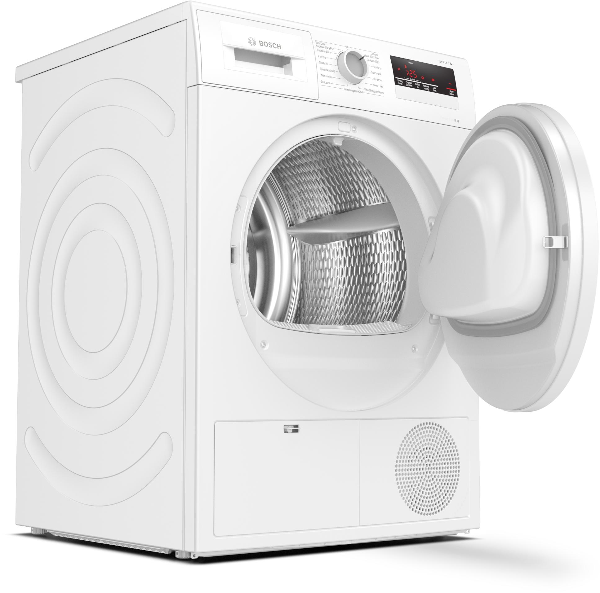 ,Refurbished Bosch Serie 4 WTN83201GB Condenser Tumble Dryer 8KG White - Freestanding