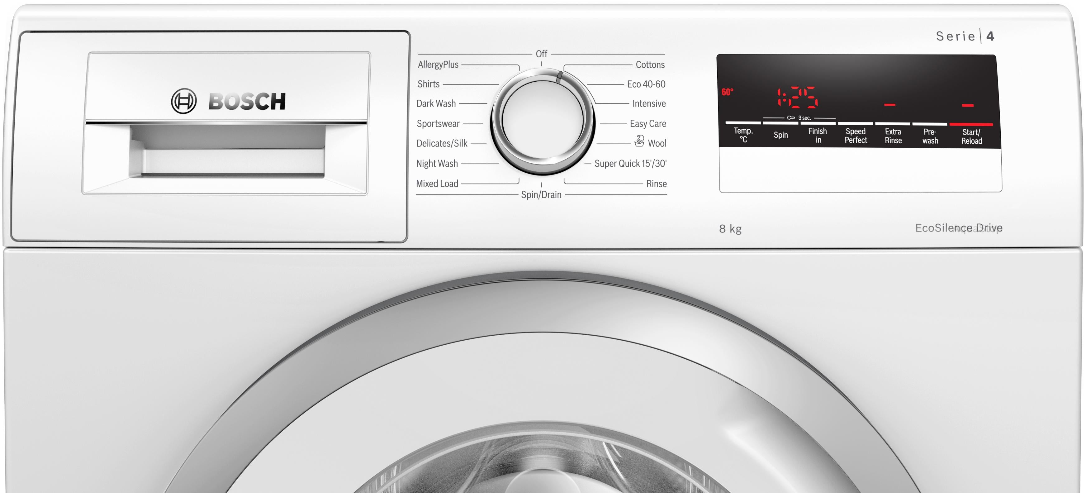 Bosch Serie 4 WAN28281GB Washing Machine 8KG 1400 Spin White - Freestanding