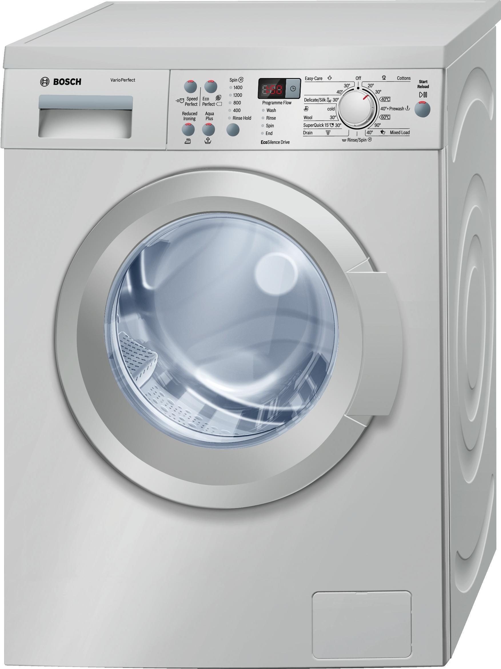 Refurbished Bosch Serie 6 WAQ2836SGB Washing Machine 8KG 1400 Spin Silver - Freestanding