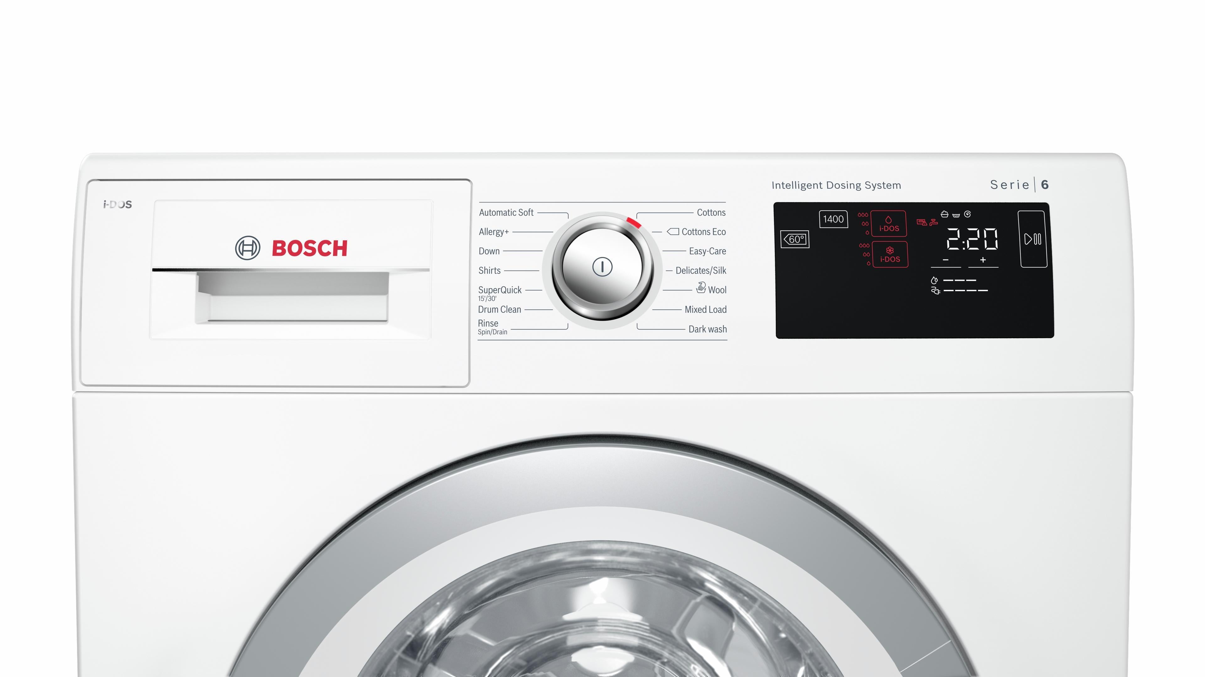 Refurbished Bosch Serie 6 WAT28660GB i-DOS Washing Machine 8KG 1400 Spin White - Freestanding