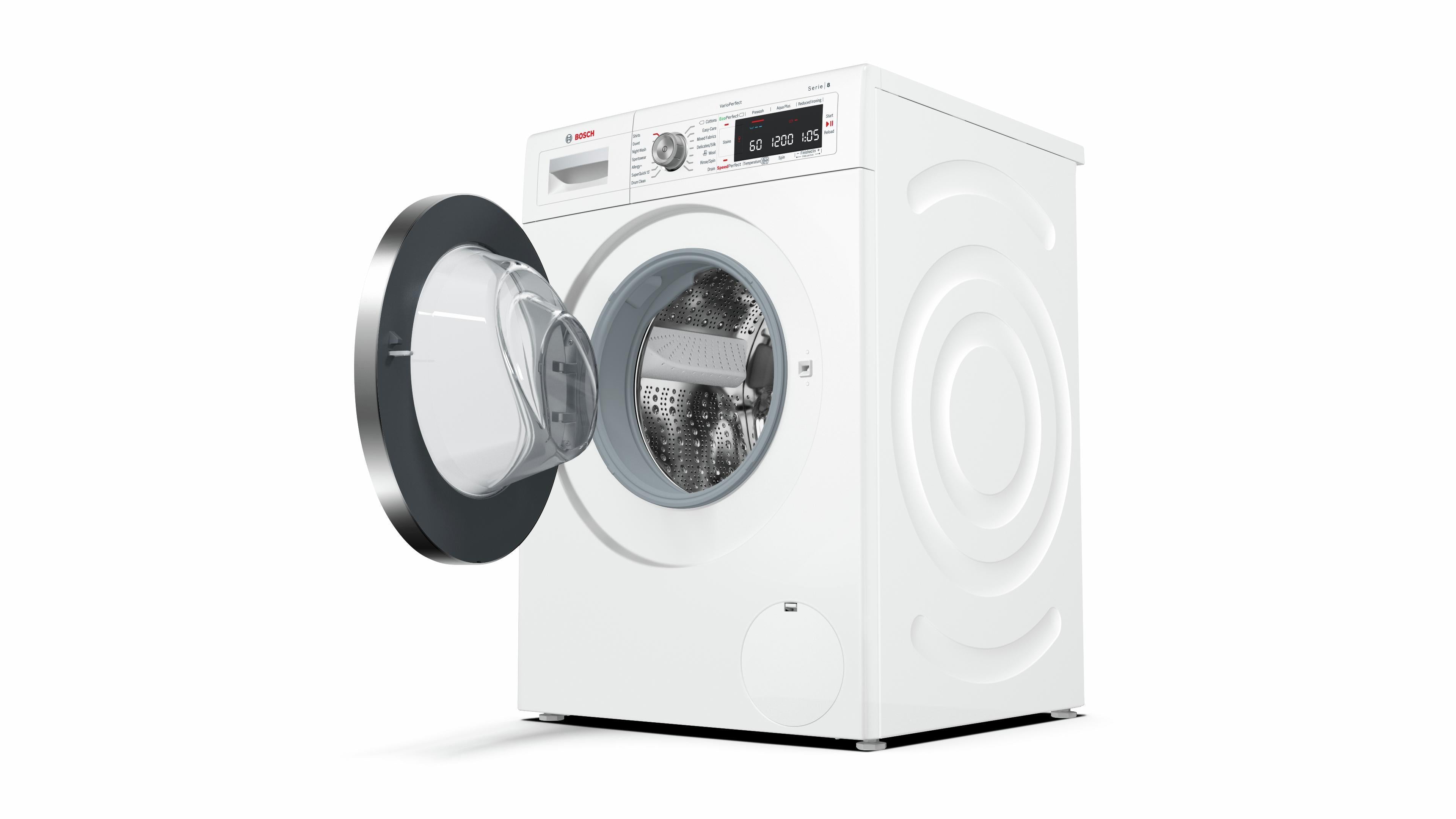 Refurbished Bosch Serie 8 WAW28560GB Washing Machine 9KG 1400 Spin White - Freestanding
