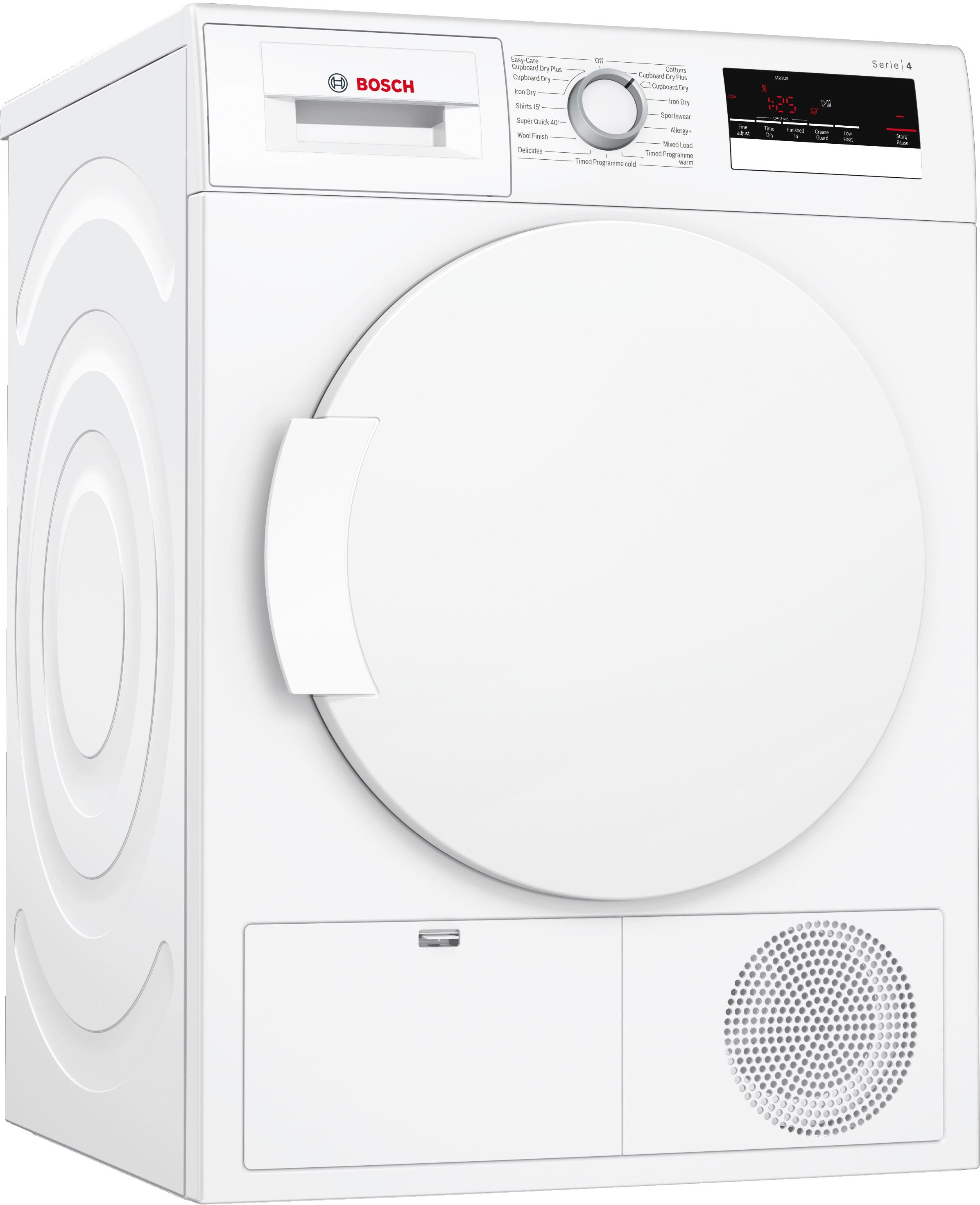 Refurbished Bosch Serie 4 WTN83200GB Condenser Tumble Dryer 8KG White - Freestanding
