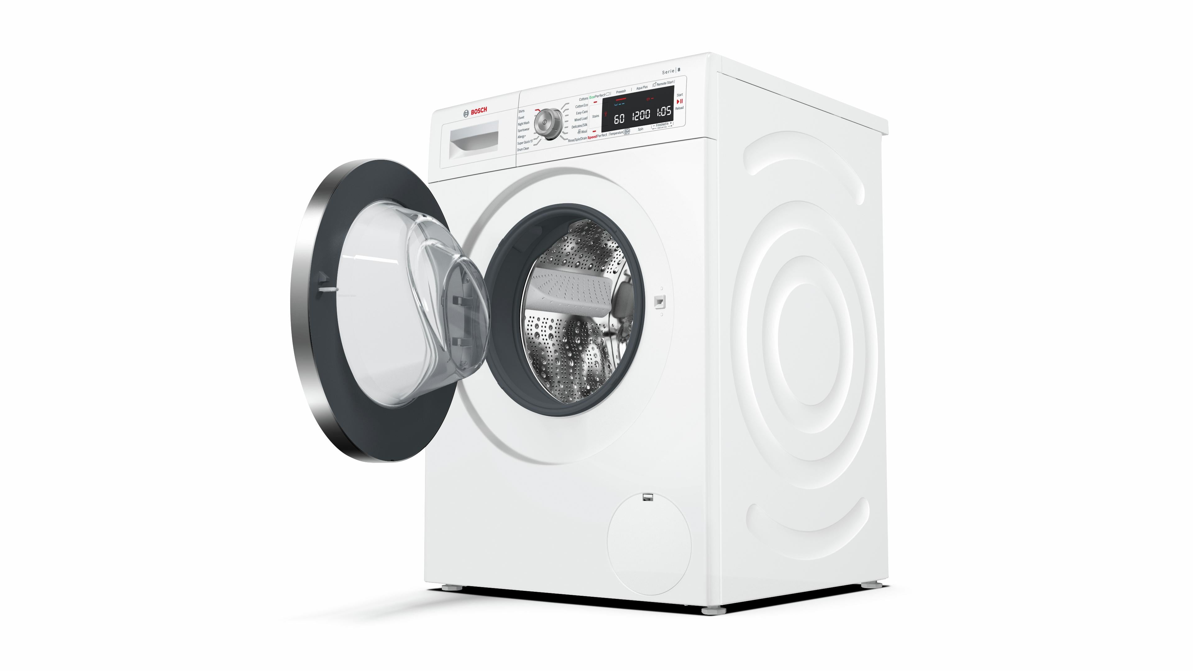Refurbished Bosch Serie 8 WAW325H0GB Washing Machine 9KG 1600 Spin White - Freestanding