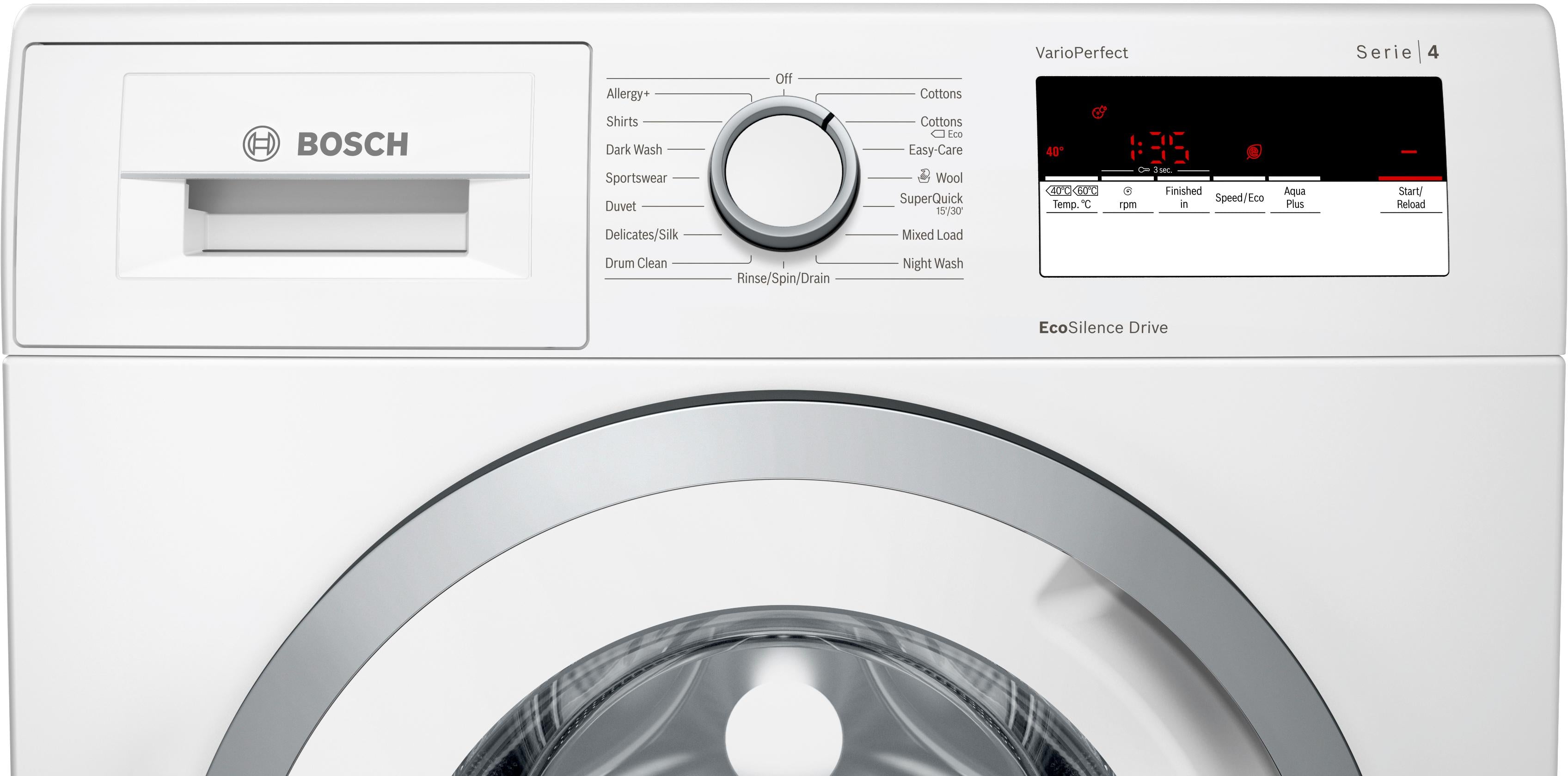Refurbished Bosch Serie 4 WAN28108GBWashing Machine 8KG 1400 Spin White - Freestanding