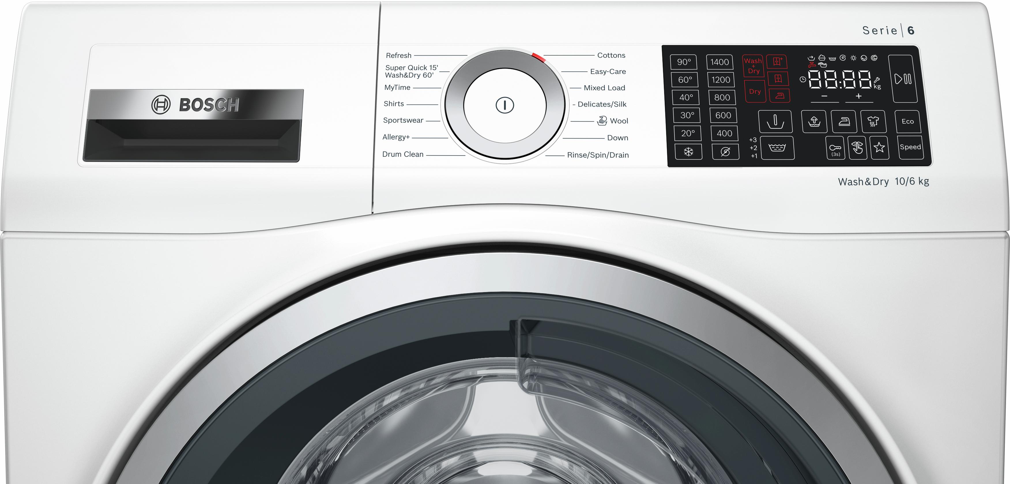 Refurbished Bosch Serie 6 WDU28561GB Washer Dryer 10KG Wash 6KG Dry 1400 Spin White - Freestanding
