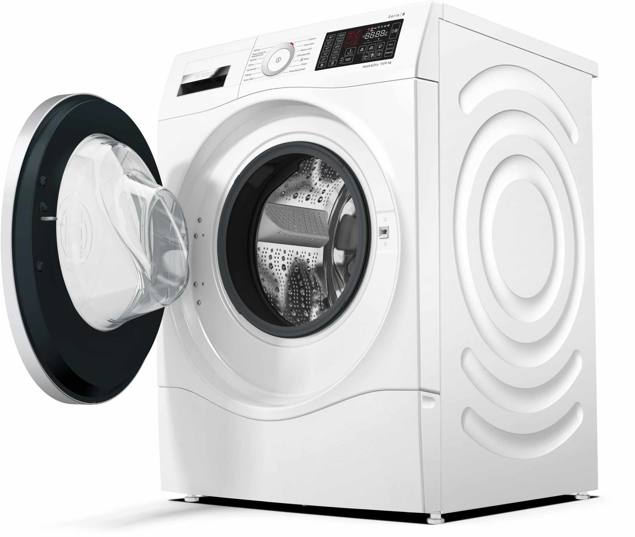 Refurbished Bosch Serie 6 WDU28561GB Washer Dryer 10KG Wash 6KG Dry 1400 Spin White - Freestanding