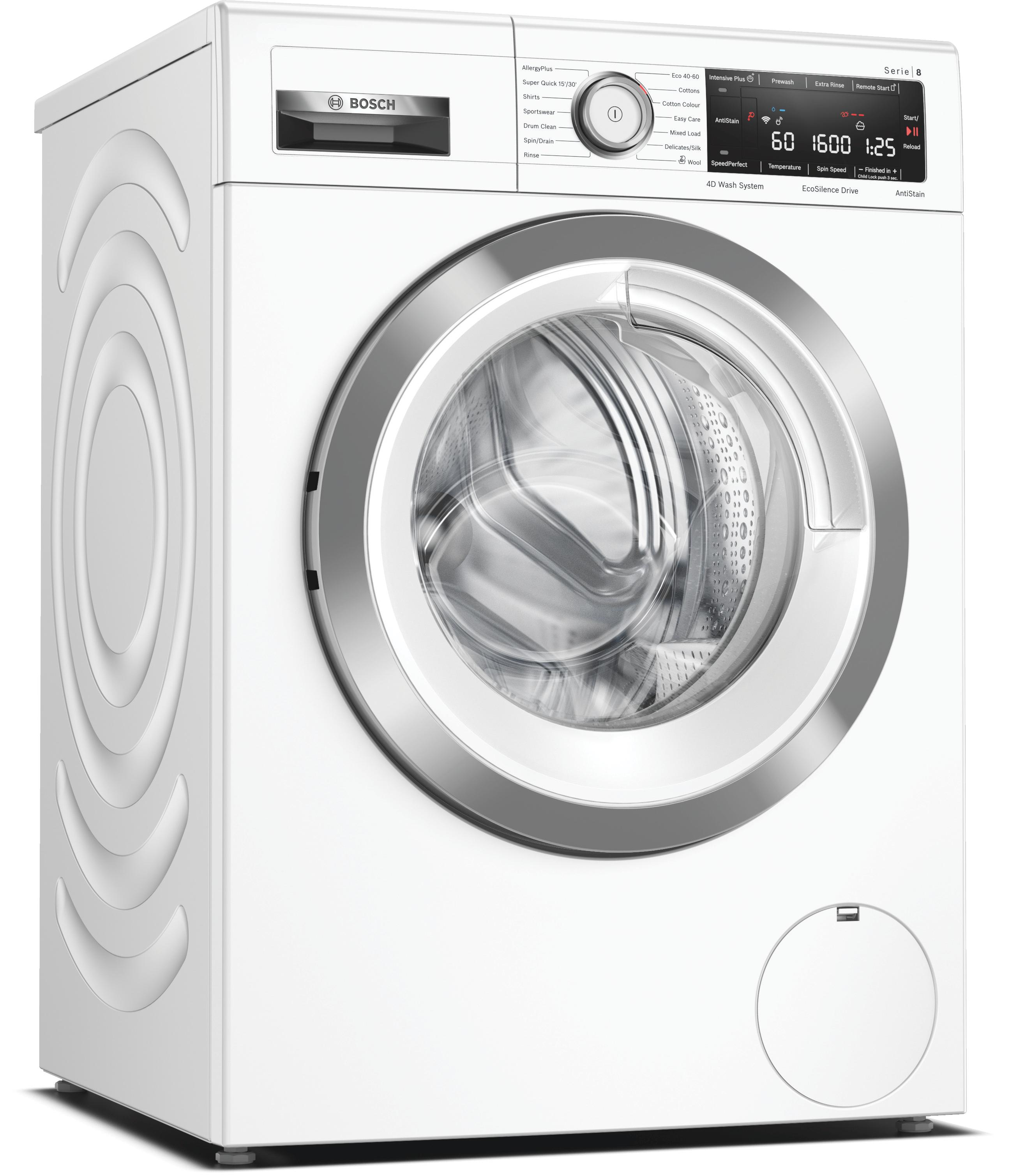 Refurbished Bosch Serie 8 WAX32MH9GB Washing Machine 9KG 1600 Spin White - Freestanding