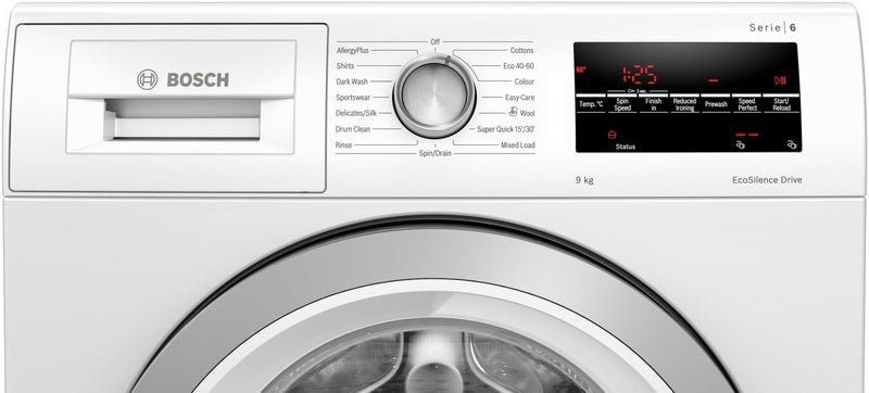 Refurbished Bosch Serie 6 WAU28T64GB Washing Machine 9KG 1400 Spin White - Freestanding