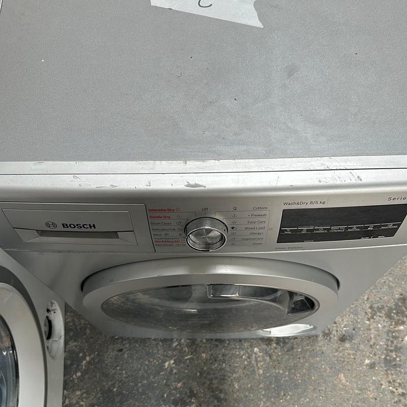 Refurbished Bosch Serie 6 WVG3046SGB Washer Dryer 8KG Wash 5KG Dry 1500 Spin Silver - Freestanding