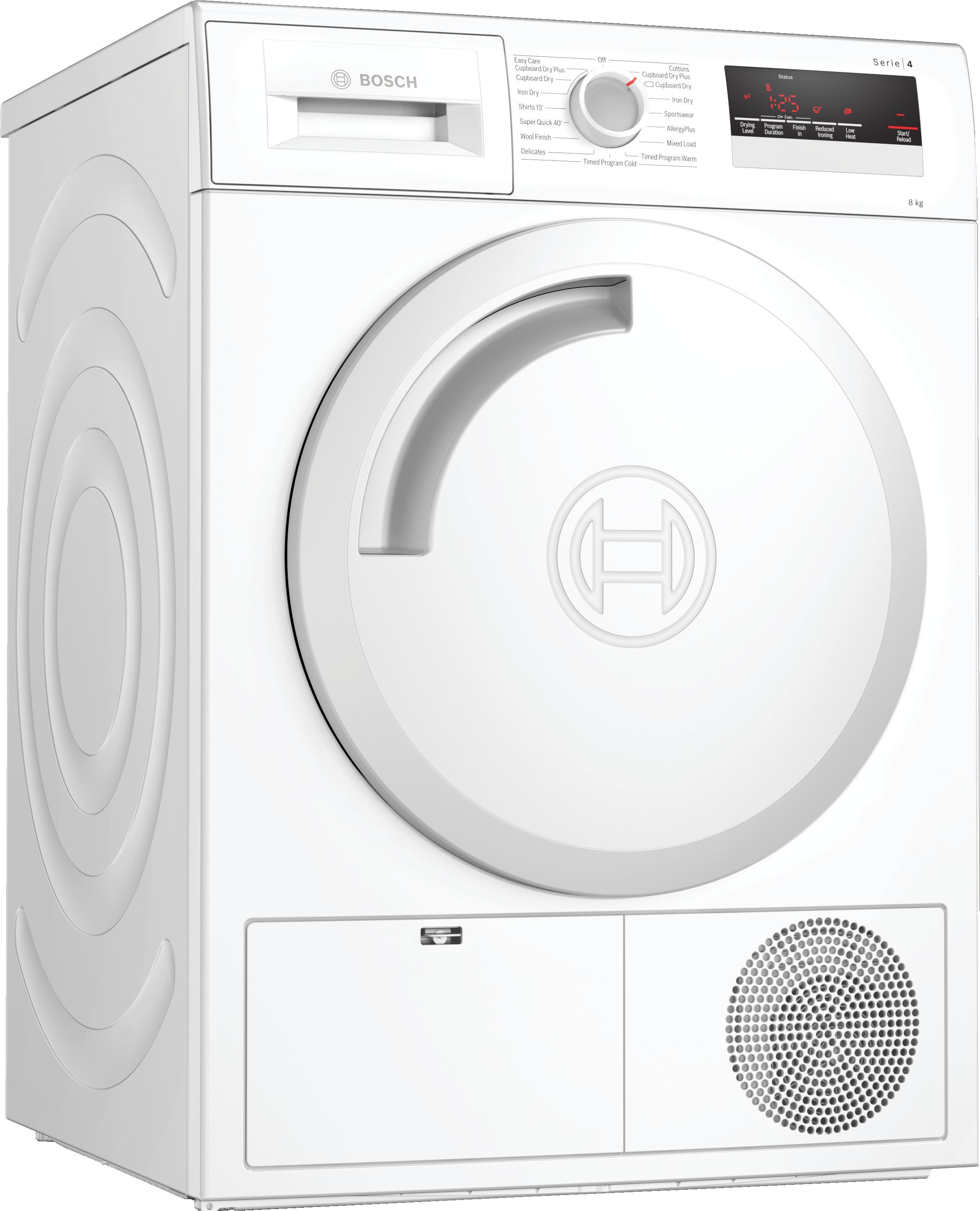 ,Refurbished Bosch Serie 4 WTN83201GB Condenser Tumble Dryer 8KG White  - Freestanding