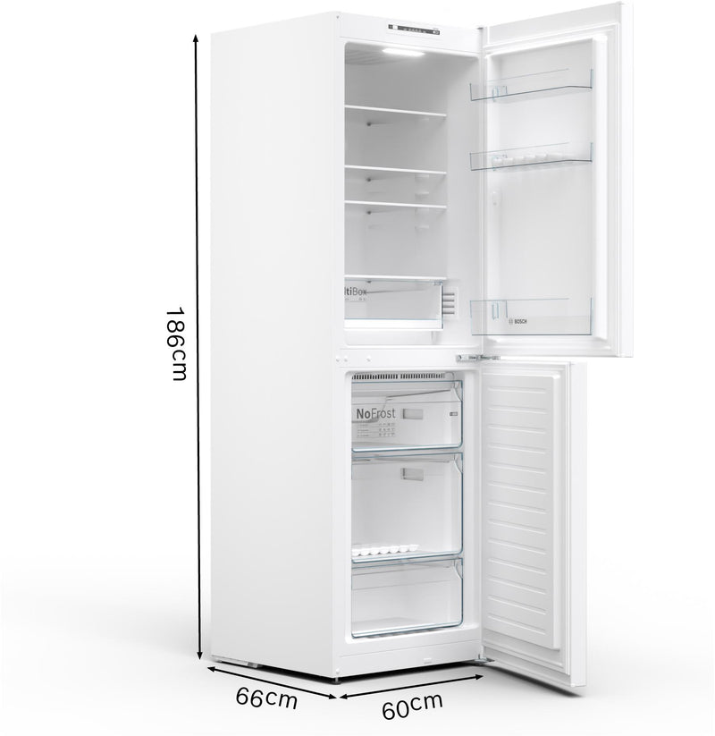 Grade  B.  Bosch Serie 2 KGN34NWEAG Fridge Freezer 186CM White - Freestanding