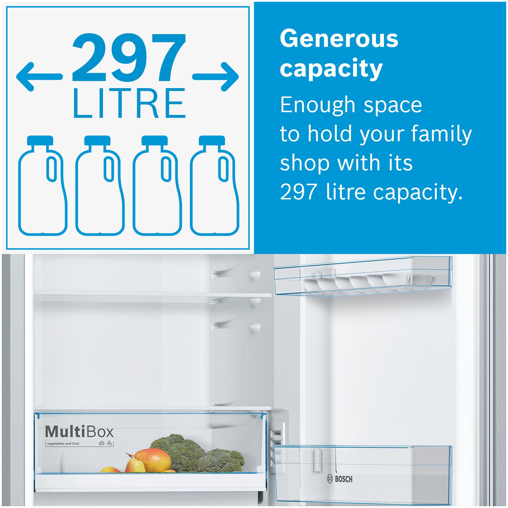 Bosch Serie 2 KGN34NWEAG Fridge Freezer 186CM White - Freestanding