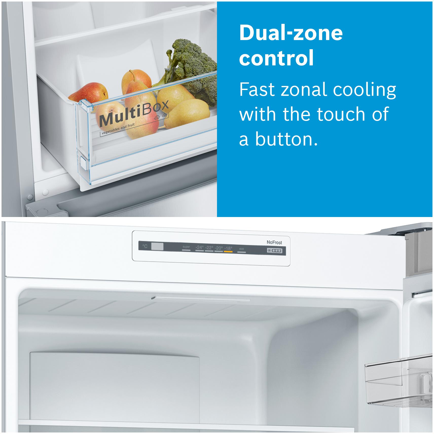 Bosch Serie 2 KGN34NWEAG Fridge Freezer 186CM White - Freestanding