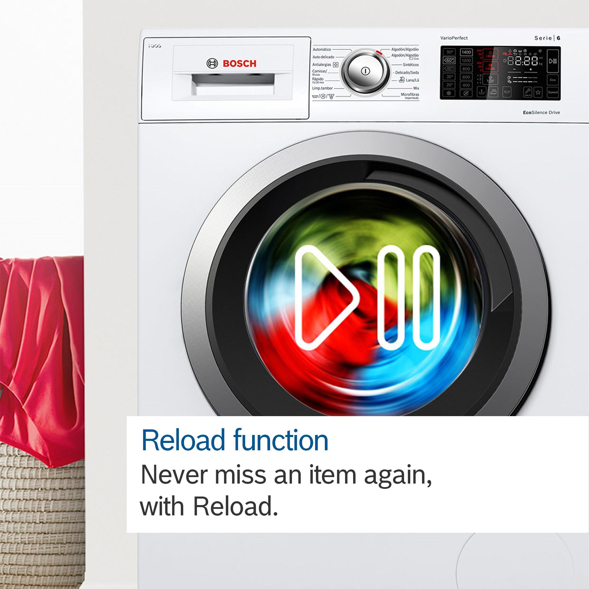 Refurbished Bosch Serie 8 WAX32MH9GB Washing Machine 9KG 1600 Spin White - Freestanding