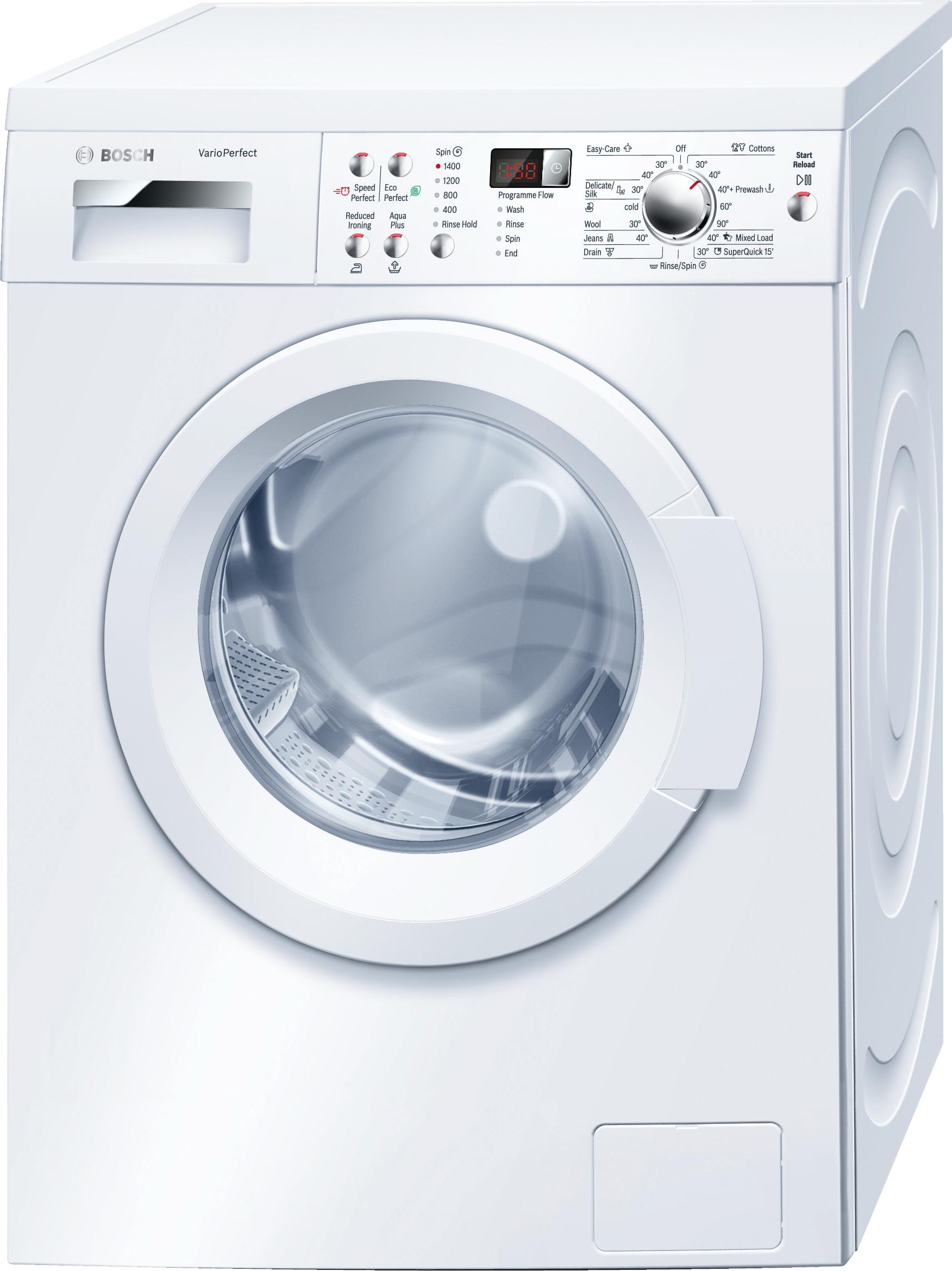 Refurbished Bosch Serie 6 WAQ283S0GB Washing Machine 8KG 1400 Spin White - Freestanding