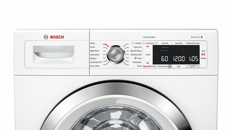 B GRADE Refurbished Bosch Serie 8 WAW28560/GB Washing Machine 9KG 1600 Spin White - Freestanding