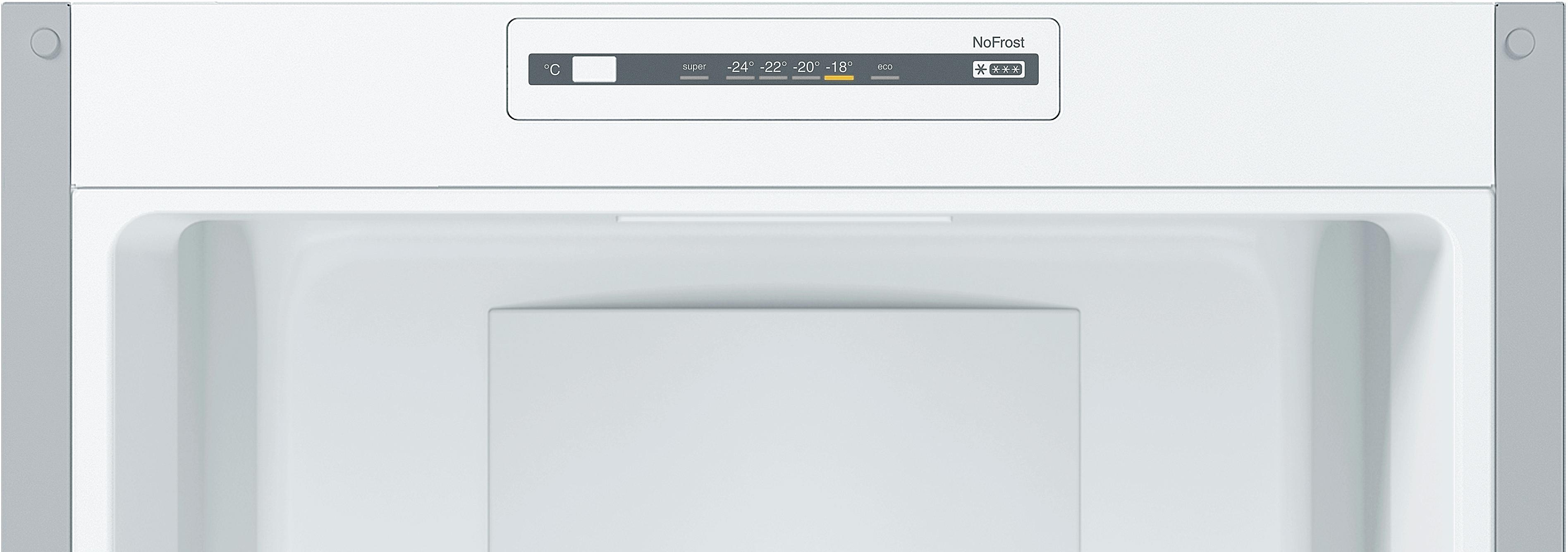 Refurbished Bosch Serie 2 KGN34NL3AG Fridge Freezer 186CM Silver (Inox) - Freestanding