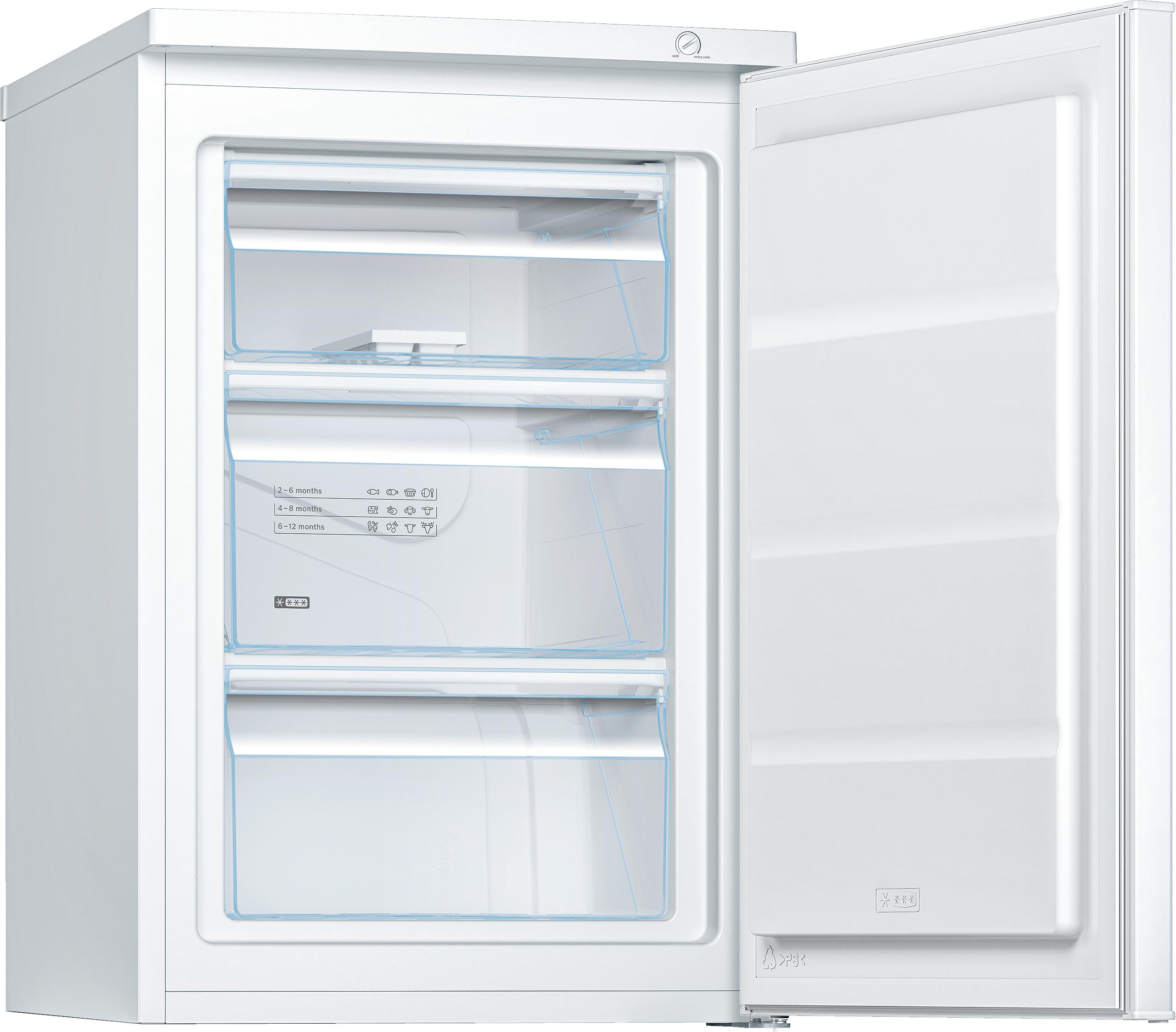 B GRADE Refurbished Bosch Serie 2 GTV15NW3AG Under Counter Freezer 85 cm White - Freestanding