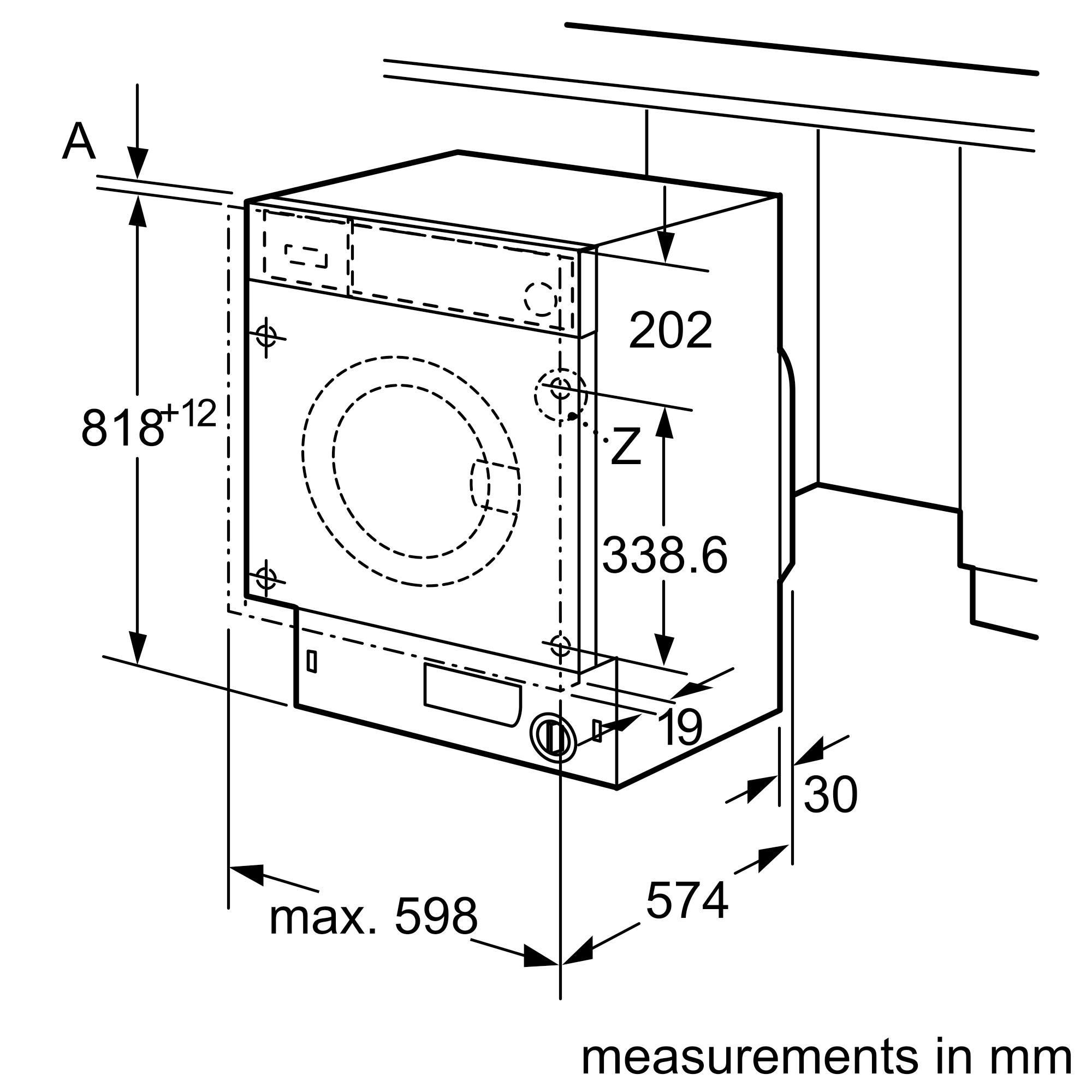 Refurbished Bosch WIS24140GB Serie | 8 Integrated Washing machine, front loader 7 kg 1200 rpm