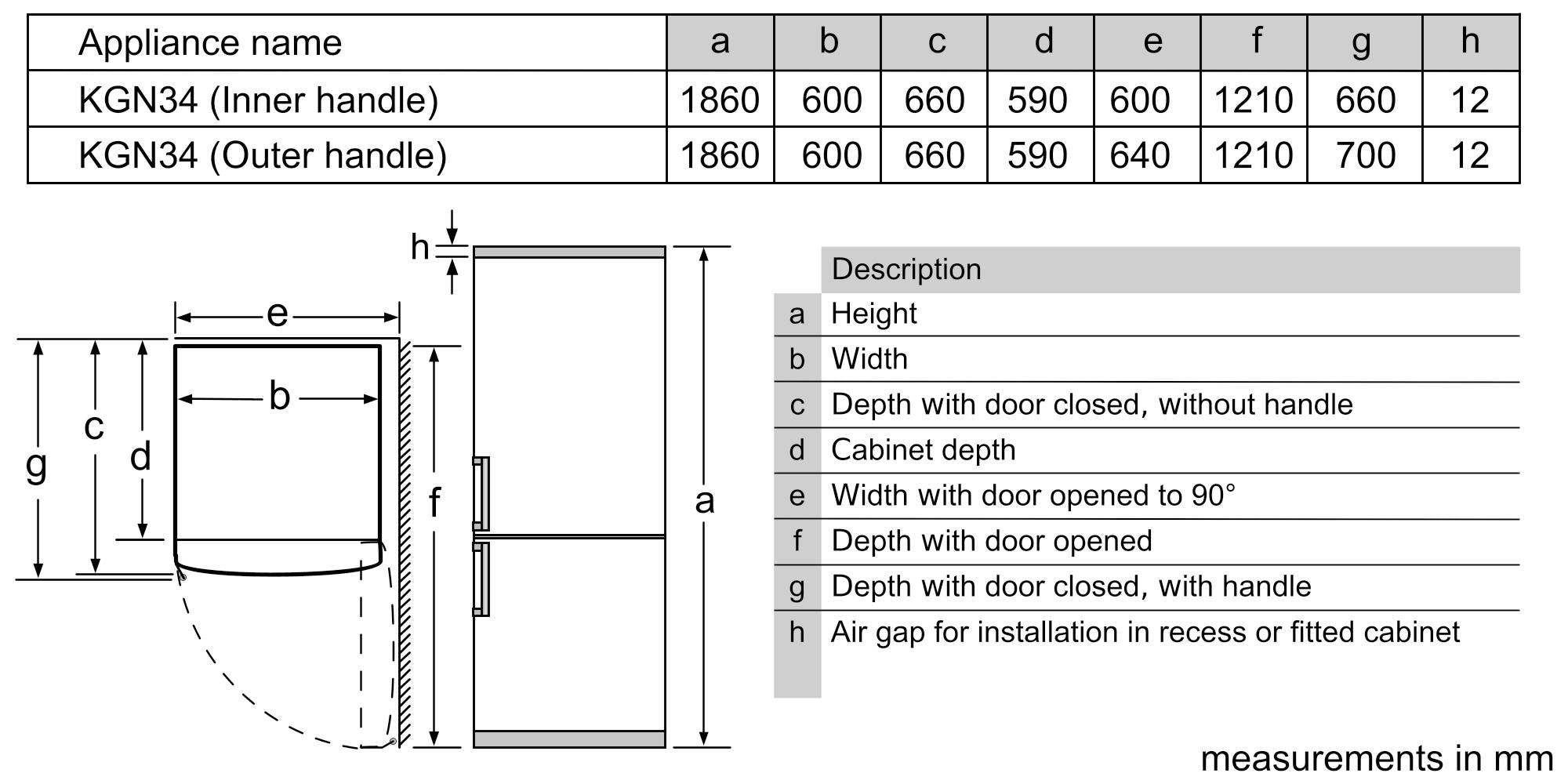 B GRADE Refurbished Bosch Serie 4 KGN34VB35G 186CM Tall Fridge Freezer 60CM Wide Black - Freestanding
